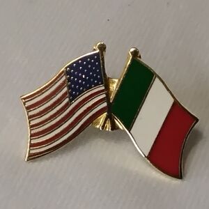 Friendship Italy and America Flag Lapel Pin